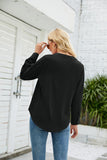V NECK BUTTON CUFF BUSINESS OFFICE WORK BLOUSE