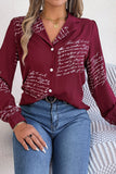 WOMEN LETTER PRINTING SEMI FORMAL OFFICE BLOUSE