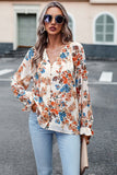 WOMEN LIGHTWEIGHT LANTERN SLEEVE BUTTON BLOUSE