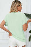 SIMPLE LOOSE FIT ROLL UP SHORT SLEEVE BLOUSE - Doublju
