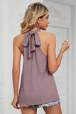 PLEATED HALTER NECK LOOSE TUNIC TOP - Doublju