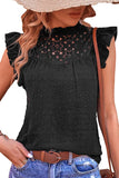 RUFFLED MESH HIGH NECK ANGEL WINS TUNIC TOP - Doublju