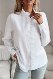 BUTTON UP LACE STRIPE SHIRT - Doublju