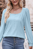 WOMEN U NECK EYELET FITTED CUFF TEE