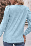 WOMEN U NECK EYELET FITTED CUFF TEE
