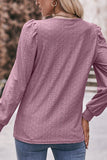 WOMEN U NECK EYELET FITTED CUFF TEE