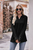 COLLARED V NECK LONG SLEEVE CASUAL BLOUSE TOP