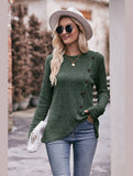 ROUND NECK BUTTON FITTING CORDUROY PULLOVER