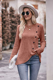 ROUND NECK BUTTON FITTING CORDUROY PULLOVER