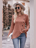 ROUND NECK BUTTON FITTING CORDUROY PULLOVER