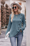ROUND NECK BUTTON FITTING CORDUROY PULLOVER