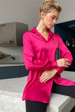 WOMEN LONG SLEEVED SATIN BUTTON UP SHIRTS