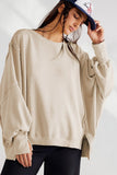 WOMEN OVERSIZED LOOSE FIT LONG SLEEVE JUMPER TOP