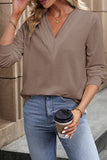 V NECK LONG SLEEVED WOMEN SWEATSHIRT