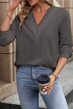 V NECK LONG SLEEVED WOMEN SWEATSHIRT