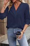 V NECK LONG SLEEVED WOMEN SWEATSHIRT