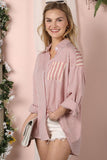CONTRAST YOKE DETAILED BUTTON DOWN RAYON SHIRTS - Doublju