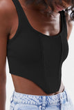 WOMEN SEXY DEEP U NECK CROP TANK TOP