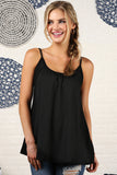 FRONT PLEATED CAMI TANK TOP WITH PLUS SIZE