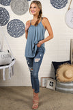 FRONT PLEATED CAMI TANK TOP WITH PLUS SIZE