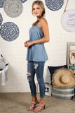 FRONT PLEATED CAMI TANK TOP WITH PLUS SIZE