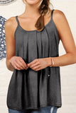 FRONT PLEATED CAMI TANK TOP WITH PLUS SIZE