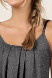 FRONT PLEATED CAMI TANK TOP WITH PLUS SIZE