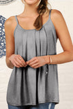 FRONT PLEATED CAMI TANK TOP WITH PLUS SIZE