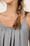 FRONT PLEATED CAMI TANK TOP WITH PLUS SIZE