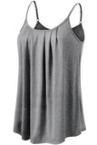 FRONT PLEATED CAMI TANK TOP WITH PLUS SIZE