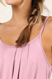 FRONT PLEATED CAMI TANK TOP WITH PLUS SIZE