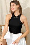 SLEEVELESS HALTER NECK CASUAL TANK TOP