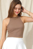 SLEEVELESS HALTER NECK CASUAL TANK TOP