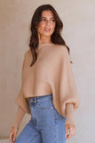 LOOSE STRAPLESS LARGE SIZE SOLID COLOR SWEATER - Doublju