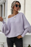 LOOSE STRAPLESS LARGE SIZE SOLID COLOR SWEATER - Doublju