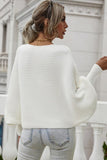LOOSE STRAPLESS LARGE SIZE SOLID COLOR SWEATER - Doublju