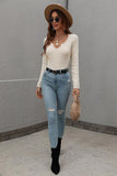 DEEP V NECK CASUAL DAILY KNIT TOP - Doublju