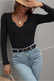 DEEP V NECK CASUAL DAILY KNIT TOP - Doublju