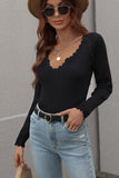 DEEP V NECK CASUAL DAILY KNIT TOP - Doublju