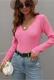 DEEP V NECK CASUAL DAILY KNIT TOP - Doublju