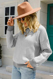 WOMENS ZIG ZAG PATTERNED SWEATER TOP - Doublju