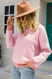 WOMENS ZIG ZAG PATTERNED SWEATER TOP - Doublju