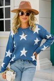 WOMENS STAR PATTERN SWEATER TOP - Doublju