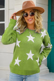 WOMENS STAR PATTERN SWEATER TOP - Doublju