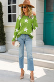 WOMENS STAR PATTERN SWEATER TOP - Doublju