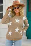 WOMENS STAR PATTERN SWEATER TOP - Doublju