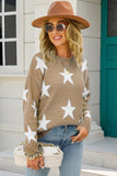 WOMENS STAR PATTERN SWEATER TOP - Doublju