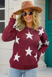 WOMENS STAR PATTERN SWEATER TOP - Doublju