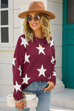 WOMENS STAR PATTERN SWEATER TOP - Doublju
