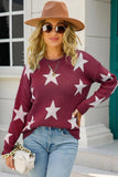 WOMENS STAR PATTERN SWEATER TOP - Doublju